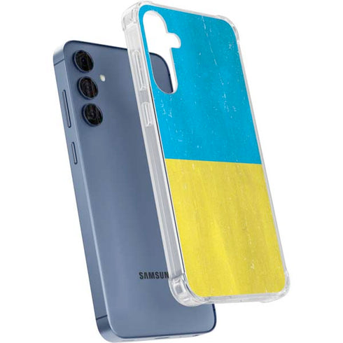 Ukraine Flag Distressed Galaxy A55 5G Clear Case