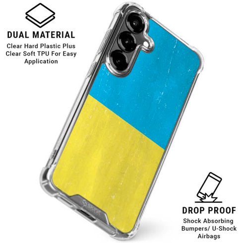 Ukraine Flag Distressed Galaxy S26 Clear Case