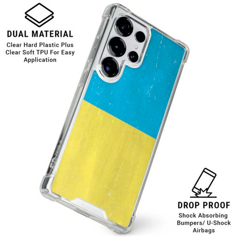 Ukraine Flag Distressed Galaxy S26 Ultra Clear Case