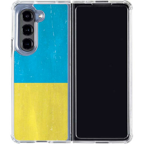 Ukraine Flag Distressed Galaxy Z Fold5 5G Clear Case