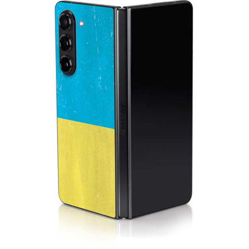 Ukraine Flag Distressed Galaxy Z Fold5 5G Skin