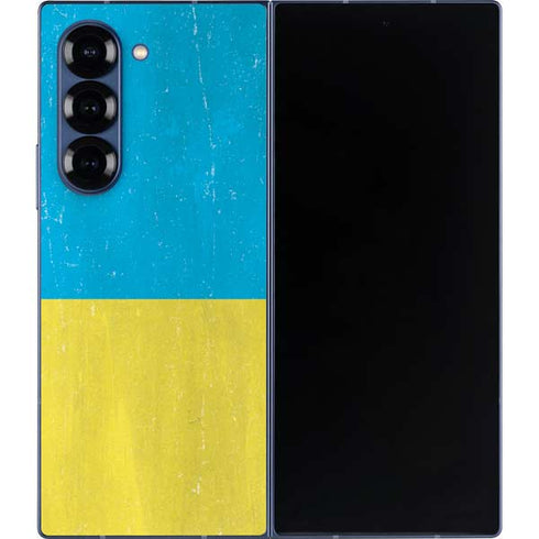 Ukraine Flag Distressed Galaxy Z Fold6 Skin