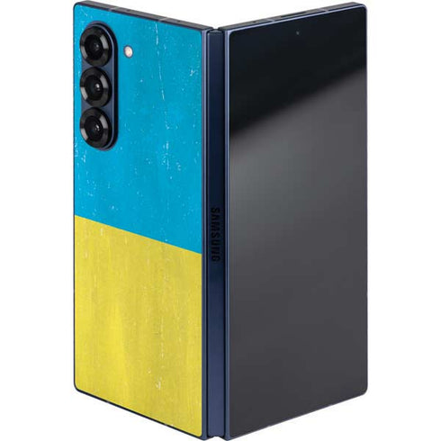 Ukraine Flag Distressed Galaxy Z Fold6 Skin