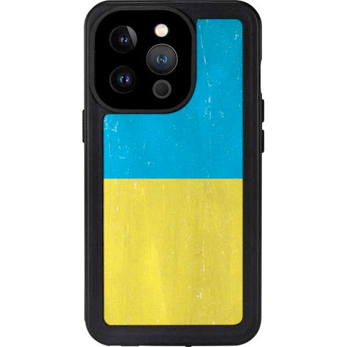 Ukraine Flag Distressed iPhone 15 Pro Waterproof Case