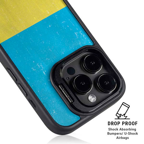 Ukraine Flag Distressed iPhone 16 Pro Max Kickstand Case