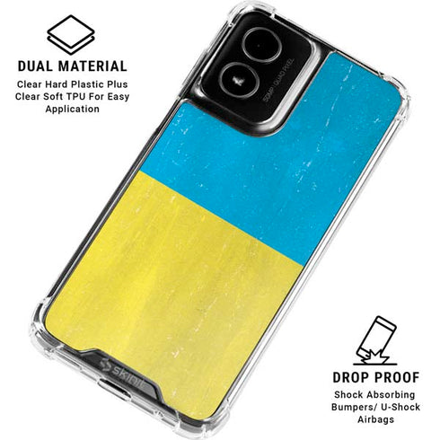 Ukraine Flag Distressed Moto G Power 5G (2024) Clear Case