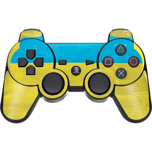 Ukraine Flag Distressed PS3 Dual Shock wireless controller Skin