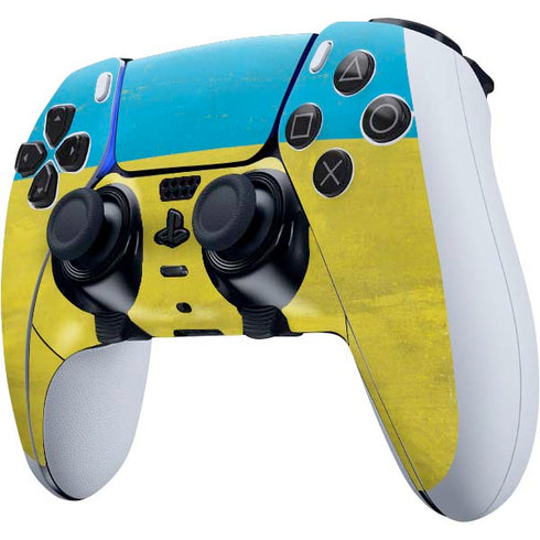 Ukraine Flag Distressed PS5 DualSense Edge Pro Controller Skin