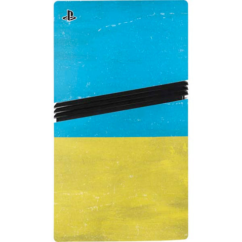 Ukraine Flag Distressed PS5 Pro Disk Console Skin