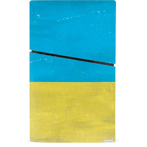 Ukraine Flag Distressed PS5 Slim Digital Edition Console Skin