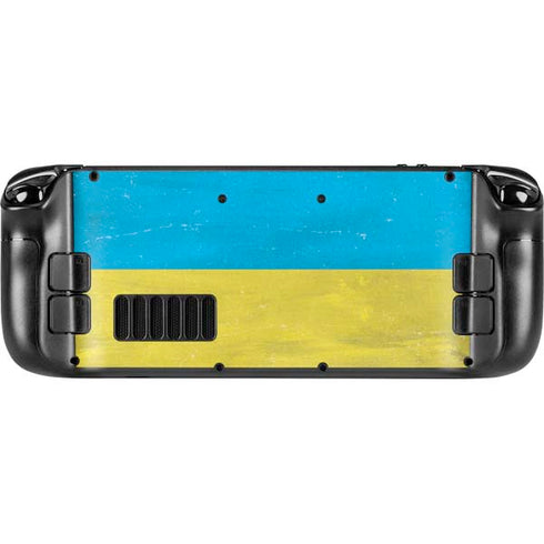 Ukraine Flag Distressed Steam Deck Handheld Gaming Computer OLED Skin