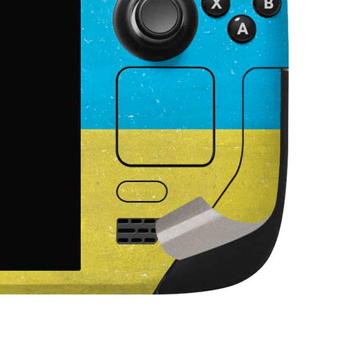 Ukraine Flag Distressed Steam Deck Handheld Gaming Computer OLED Skin