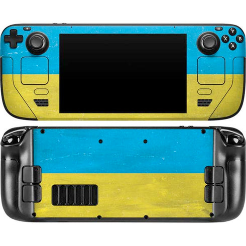 Ukraine Flag Distressed Steam Deck Handheld Gaming Computer Skin