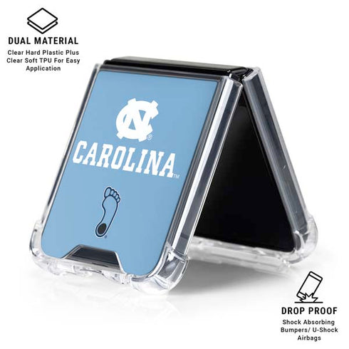 University of North Carolina UNC Carolina Galaxy Z Flip6 Clear Case