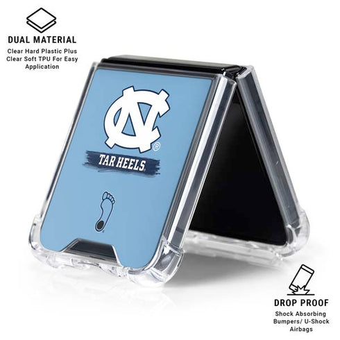 University of North Carolina UNC Tar Heels Galaxy Z Flip7 Clear Case