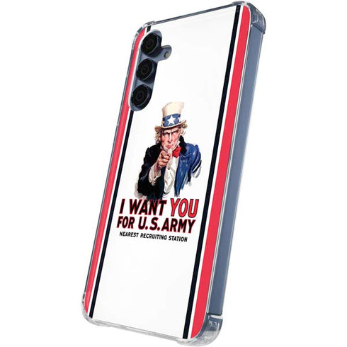 Uncle Sam Vintage War Poster Galaxy A35 5G Clear Case