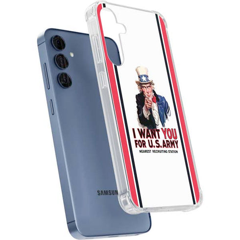 Uncle Sam Vintage War Poster Galaxy A35 5G Clear Case