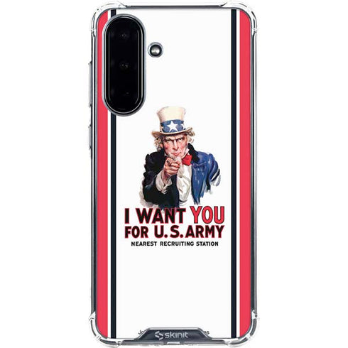Uncle Sam Vintage War Poster Galaxy A36 5G Clear Case
