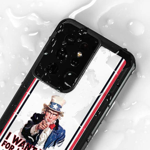 Uncle Sam Vintage War Poster Galaxy S24 Ultra Waterproof Case