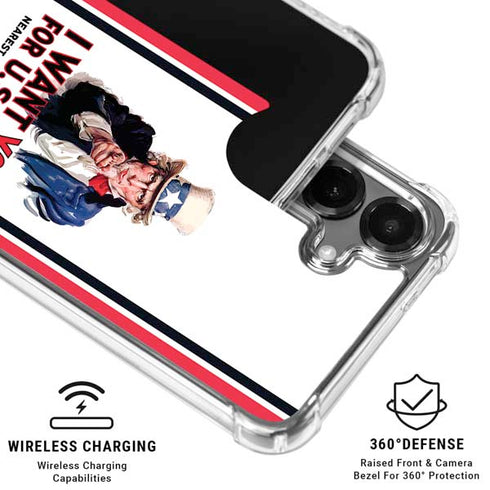 Uncle Sam Vintage War Poster Galaxy S26 Plus Clear Case