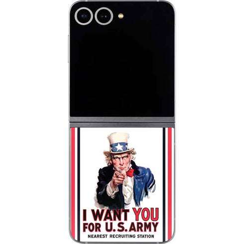Uncle Sam Vintage War Poster Galaxy Z Flip6 Skin