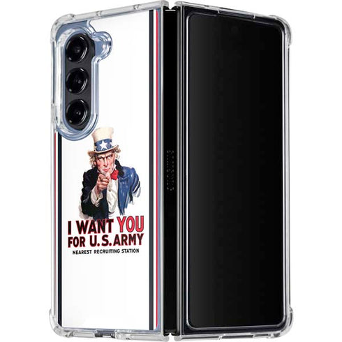 Uncle Sam Vintage War Poster Galaxy Z Fold5 5G Clear Case