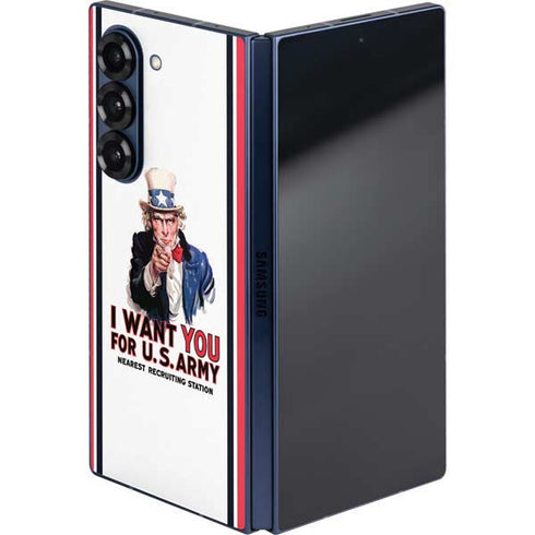 Uncle Sam Vintage War Poster Galaxy Z Fold6 Skin