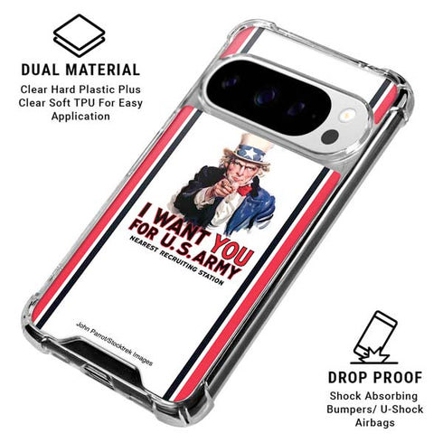 Uncle Sam Vintage War Poster Google Pixel 10 Pro XL Clear Case