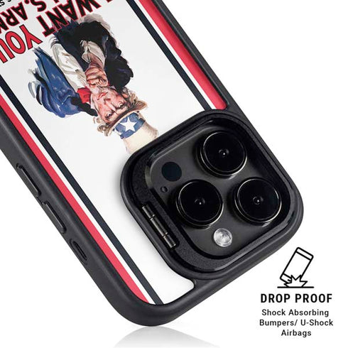 Uncle Sam Vintage War Poster iPhone 14 Pro Kickstand Case