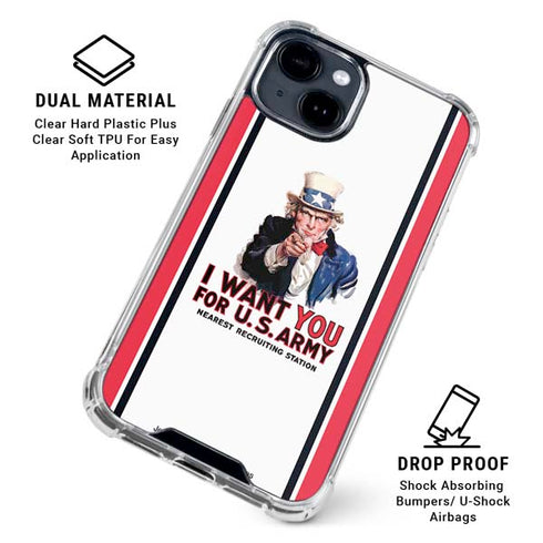Uncle Sam Vintage War Poster iPhone 15 Clear Case