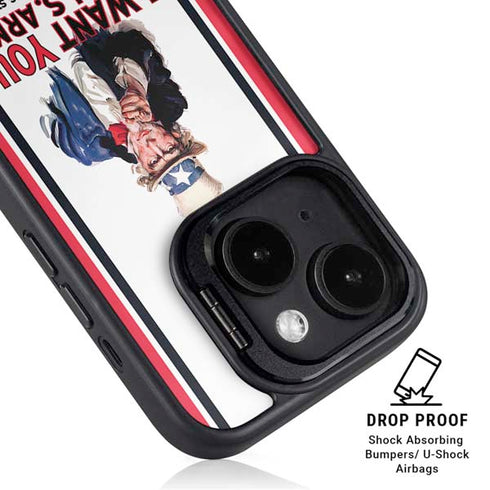 Uncle Sam Vintage War Poster iPhone 15 Kickstand Case