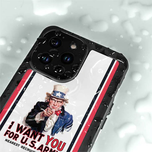 Uncle Sam Vintage War Poster iPhone 15 Pro Waterproof Case
