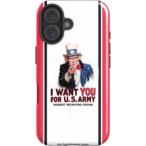 Uncle Sam Vintage War Poster iPhone 16 Plus Magsafe Impact Case