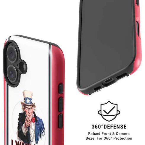 Uncle Sam Vintage War Poster iPhone 16 Plus Magsafe Impact Case