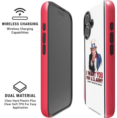 Uncle Sam Vintage War Poster iPhone 16 Plus Magsafe Impact Case