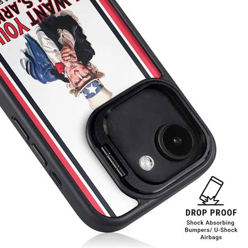 Uncle Sam Vintage War Poster iPhone 16e Kickstand Case