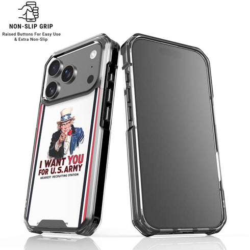 Uncle Sam Vintage War Poster iPhone 18 Pro Clear Case