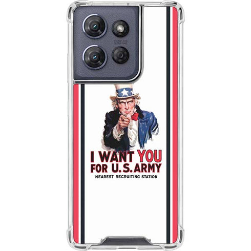 Uncle Sam Vintage War Poster Moto G Power 5G (2025) Clear Case