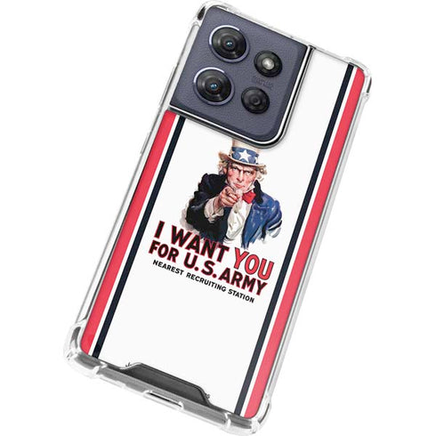 Uncle Sam Vintage War Poster Moto G Power 5G (2025) Clear Case