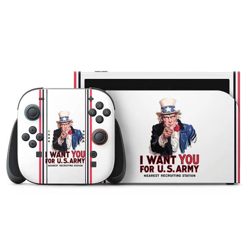 Uncle Sam Vintage War Poster Nintendo Switch 2 (2025) with Joy-Con Skin