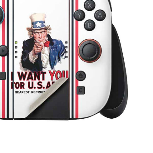 Uncle Sam Vintage War Poster Nintendo Switch 2 (2025) Joy-Con Controller Skin