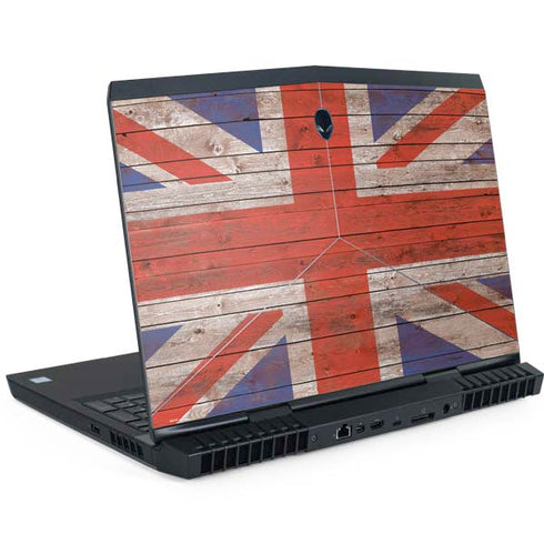 United Kingdom Flag Dark Wood Dell Alienware Skin