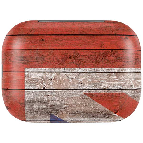 United Kingdom Flag Dark Wood Amazon Echo Buds Skin