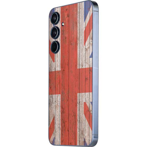 United Kingdom Flag Dark Wood Galaxy A35 5G Skin