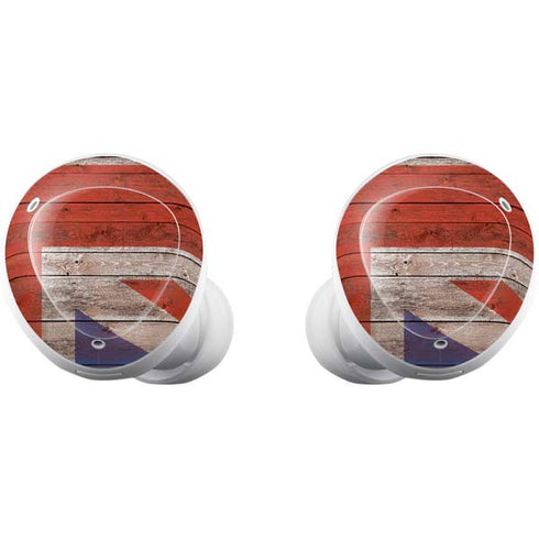 United Kingdom Flag Dark Wood Galaxy Buds Plus Skin
