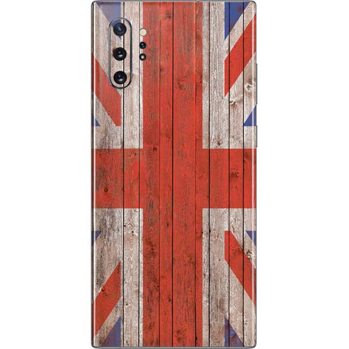United Kingdom Flag Dark Wood Galaxy Note 10 Plus Skin