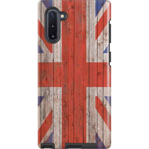 United Kingdom Flag Dark Wood Galaxy Cases