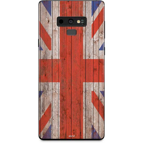 United Kingdom Flag Dark Wood Galaxy Note 9 Skin