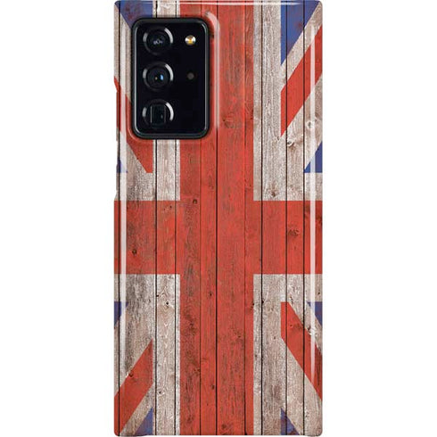 United Kingdom Flag Dark Wood Galaxy Cases