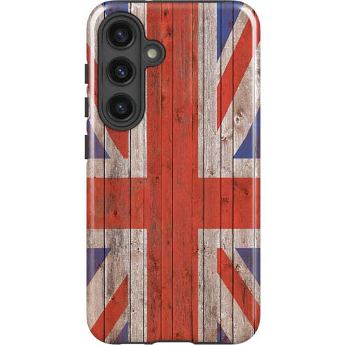United Kingdom Flag Dark Wood Galaxy S25 Impact Case